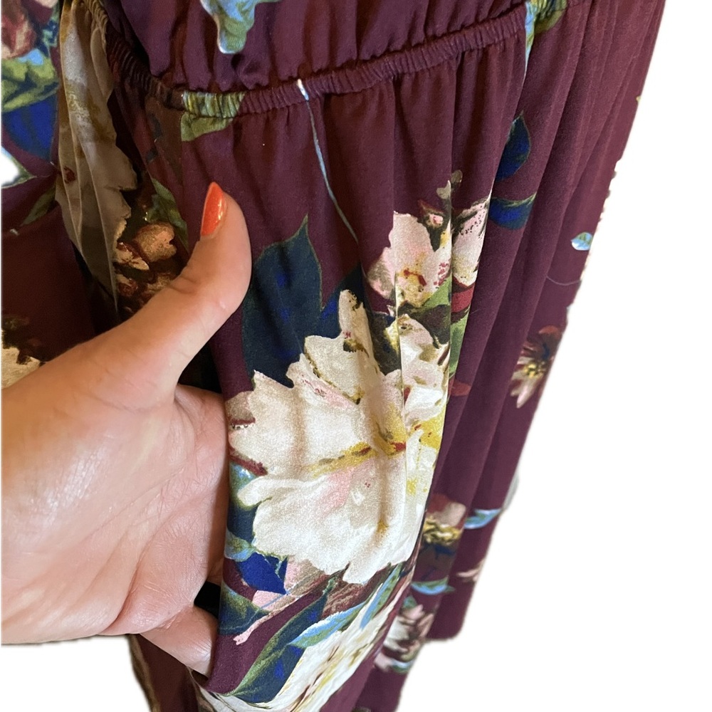 Sweet Love by Jen Burgundy Floral Dress - Picture 5 of 8